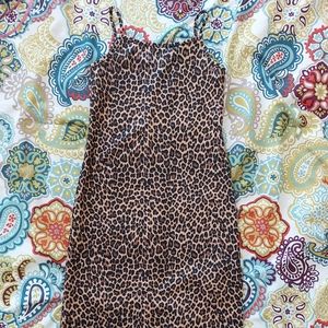 Leopard print lycra shift dress